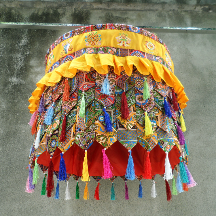 藏传佛教密宗佛堂佛事用品八宝伞盖尼泊尔布艺装饰品