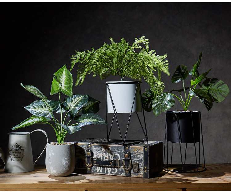 北欧复古仿真绿植摆件奶茶店置物架简约摆设办公桌面创意装饰盆栽