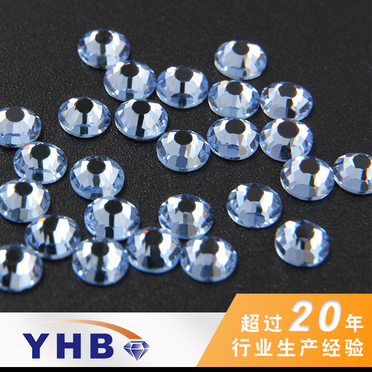 Yhb Foreign Trade Hot Selling Textile Accessories Imitation Diamond round Light Blue a Crystal 5mm Clothing Accessories Insole Diamond