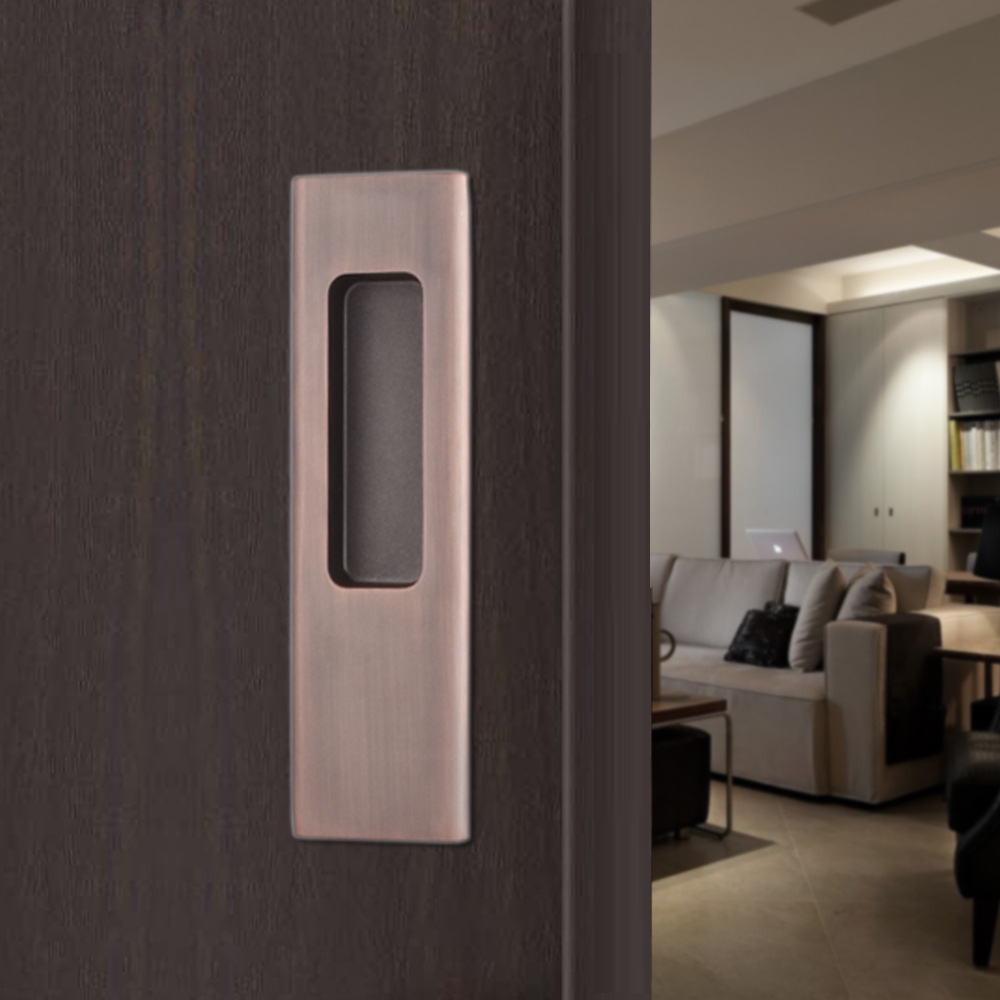 木门移门锁推拉门锁折叠门锁移门钩锁美式简约黑色移门拉手吊移门