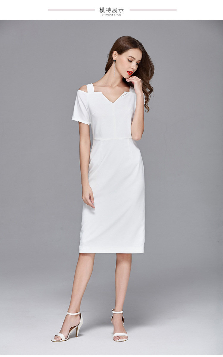 2020夏季新款女装欧美女装白色v领露肩修身吊带连衣裙长裙批发