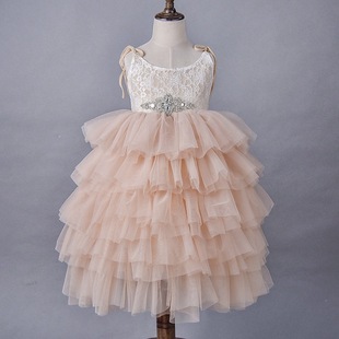 女童蕾丝吊带公主裙