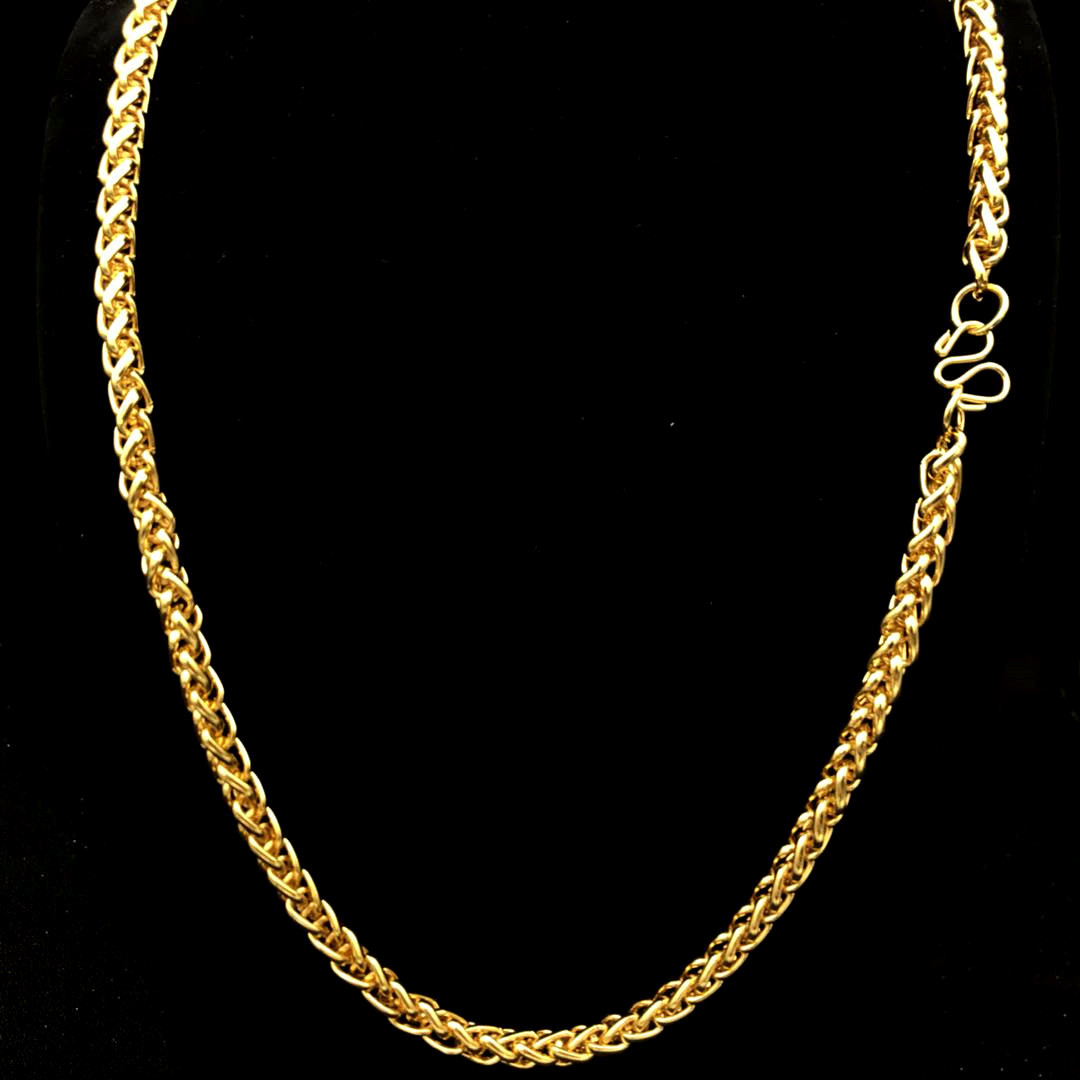 18k 镀金仿金项链男 镀金首饰 仿黄金6mm麻花项链 厂家批发