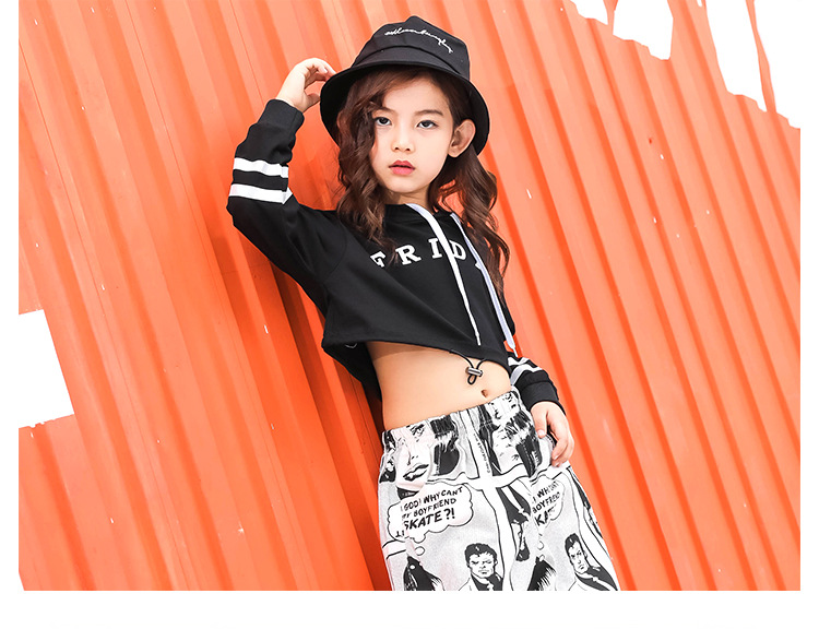 新款韩版女童爵士舞服装儿童女jazz露脐潮女孩子少儿街舞演出服装
