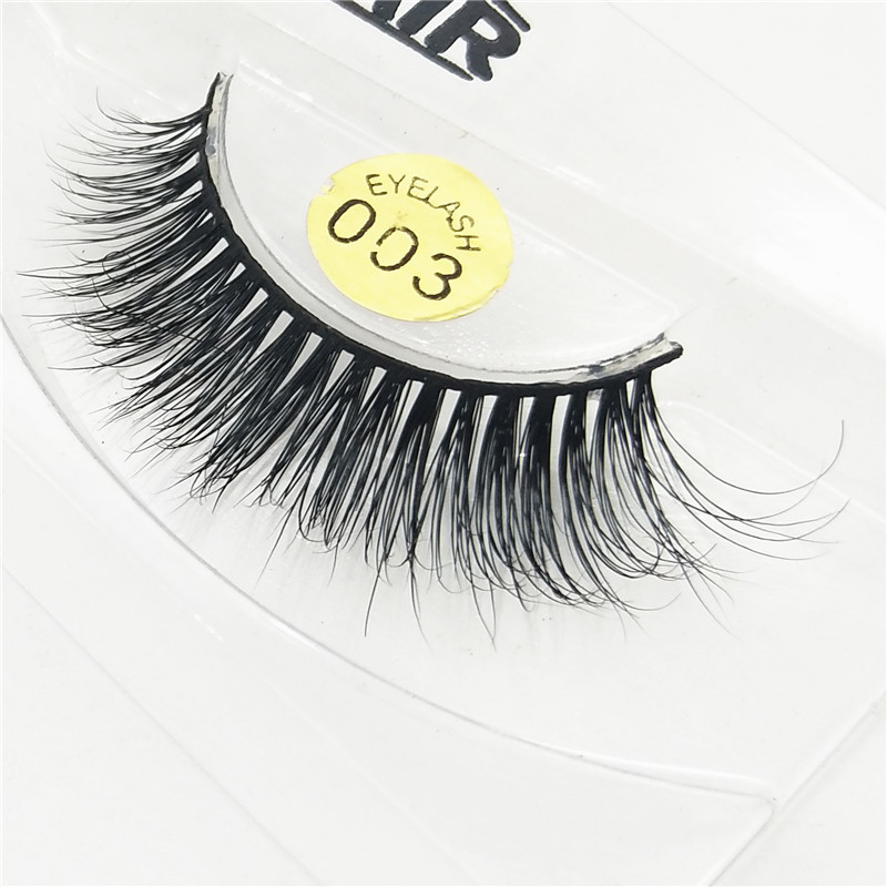 003 Mink Hair False Eyelashes 3D Handmade Eye Tail Pull Long Natural Long Student Plain Eyelash