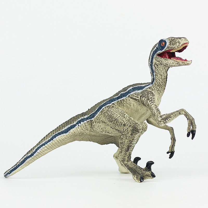 跨境 侏罗纪 迅猛龙模型玩具 实心塑胶仿真恐龙模型 静态男孩玩具