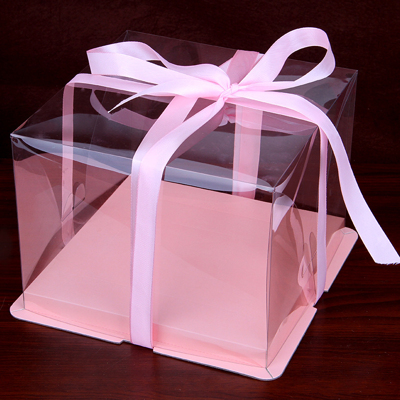 厂家直销全透明蛋糕盒4/6/8/10/12寸单层加高pet透明蛋糕盒可定制