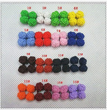 特色绳结扣中国结纽扣时尚男士衬衣手工袖扣外贸拼色diy编织线扣