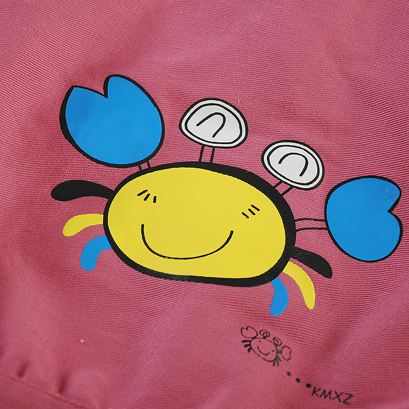 童装新款 2018春秋男女童斜纹童外套 儿童卡通螃蟹夹克女童上衣