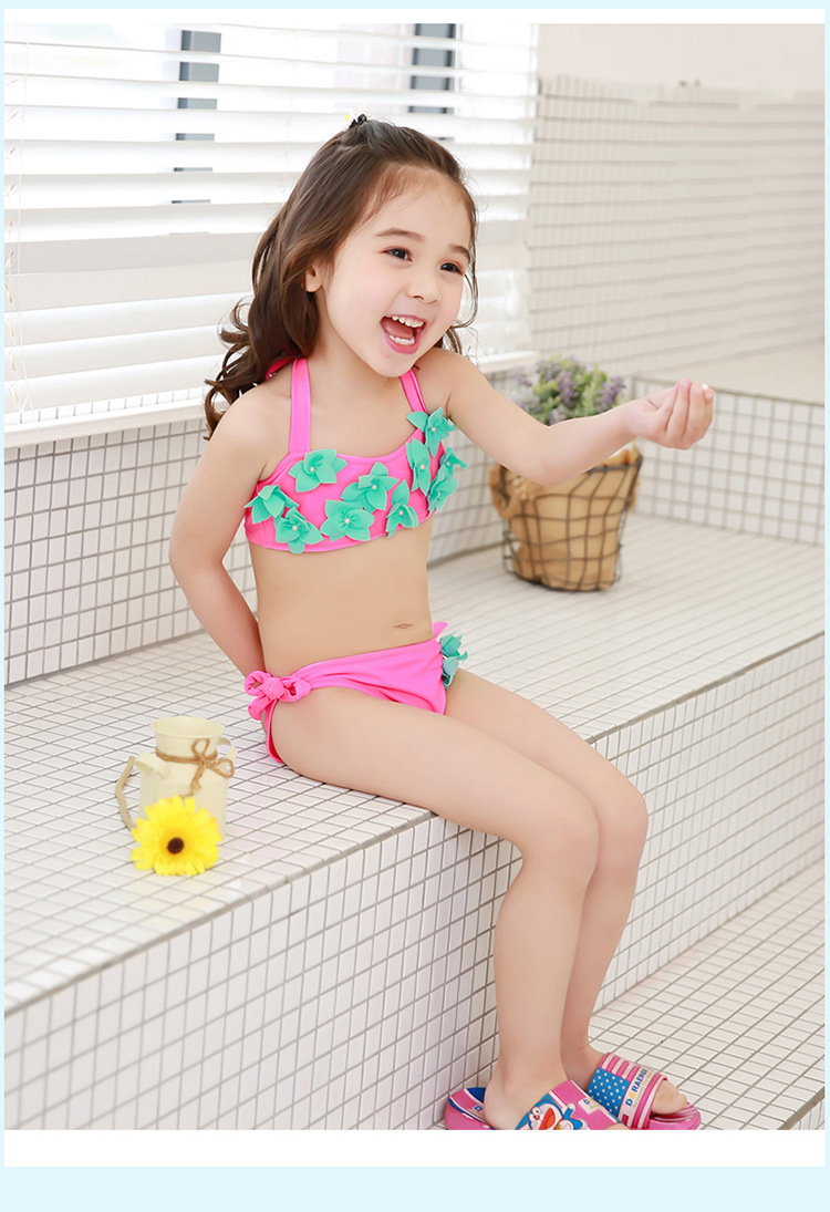 儿童分体三角比基尼泳衣可爱小女孩婴幼儿宝宝泳装韩国新款1-10岁