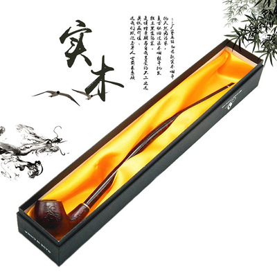 厂家直销410mm细长款实木烟斗 复古怀旧弯式循环过滤木烟丝斗批发
