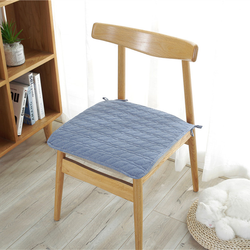 Pujiang Jiajia Cool Cotton Plaid Chair Cushion Cushion Square Simple Japanese Style Office Seat Cushion Cross-Border in Stock Wholesale