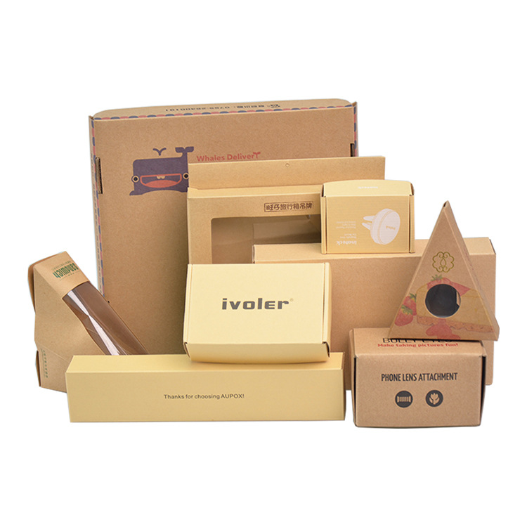 环保牛皮纸开窗食品纸盒 卡通饼干牛皮色彩盒零食包装盒