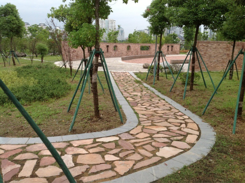 长期供应 绿色锈色乱型石文化石太行山山皮石网贴碎拼乱形石