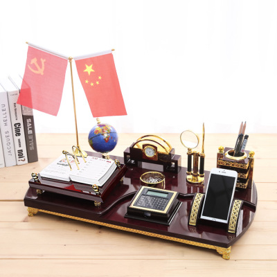 高档办公室桌面摆件装饰品创意老板文台笔筒招财摆设送领导礼品