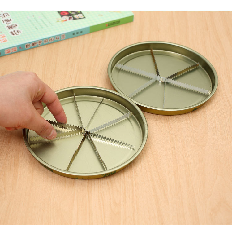 厂家直销铁质不锈钢蚊香盘蚊香座锯齿蚊香支架盘防火蚊香托盘