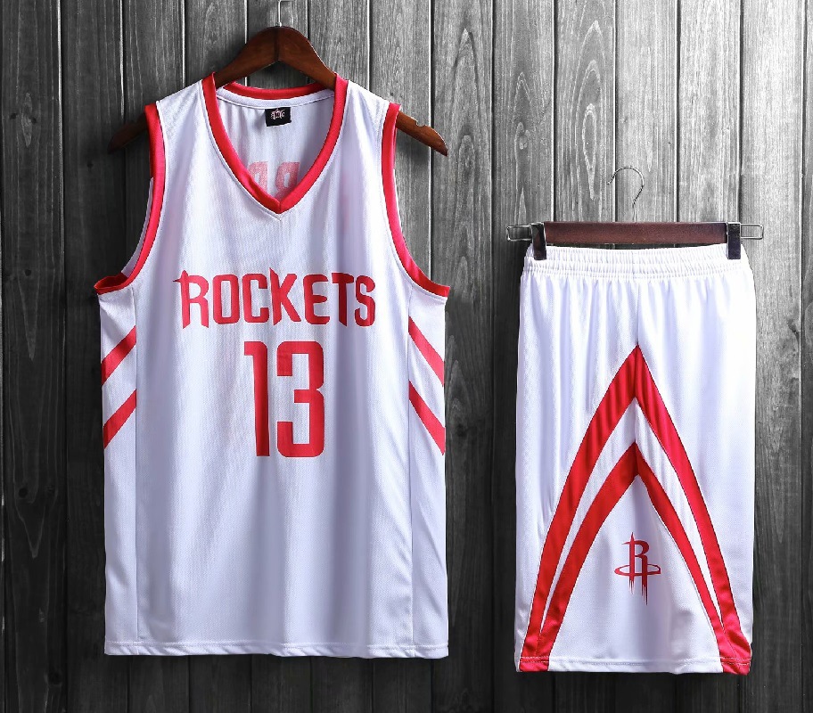 新款火箭队篮球服套装亲子装成人儿童同款13号哈登运动篮球衣