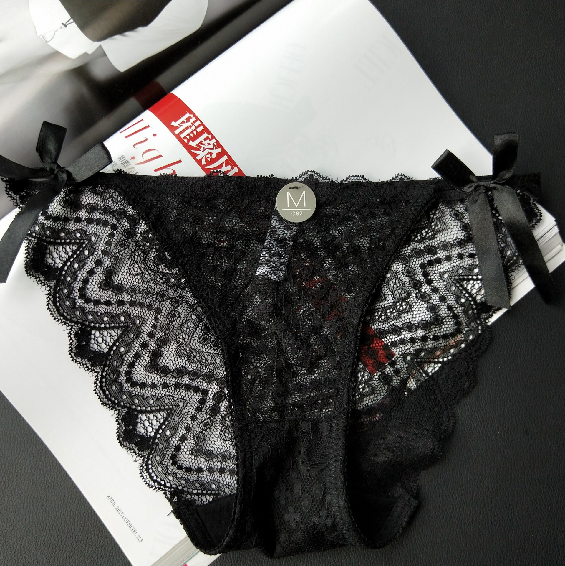 ifashion货源诱惑蕾丝细带女窄边内裤女露毛性感码数速卖通爆款