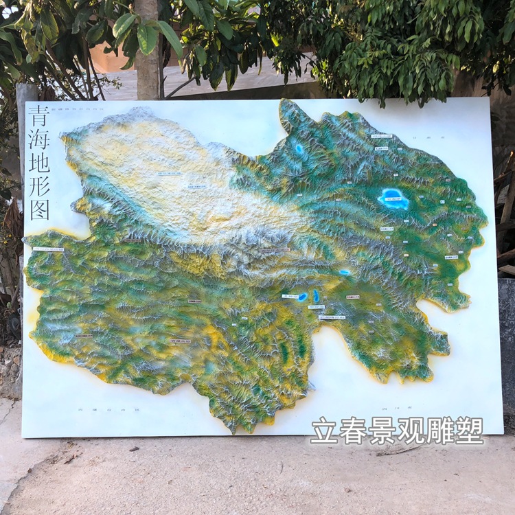 地理园景观教学青海省地形图 支持定制不同规格定制