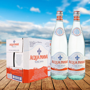 acqua panna普娜750ml*12玻璃瓶天然矿泉水 手续齐全