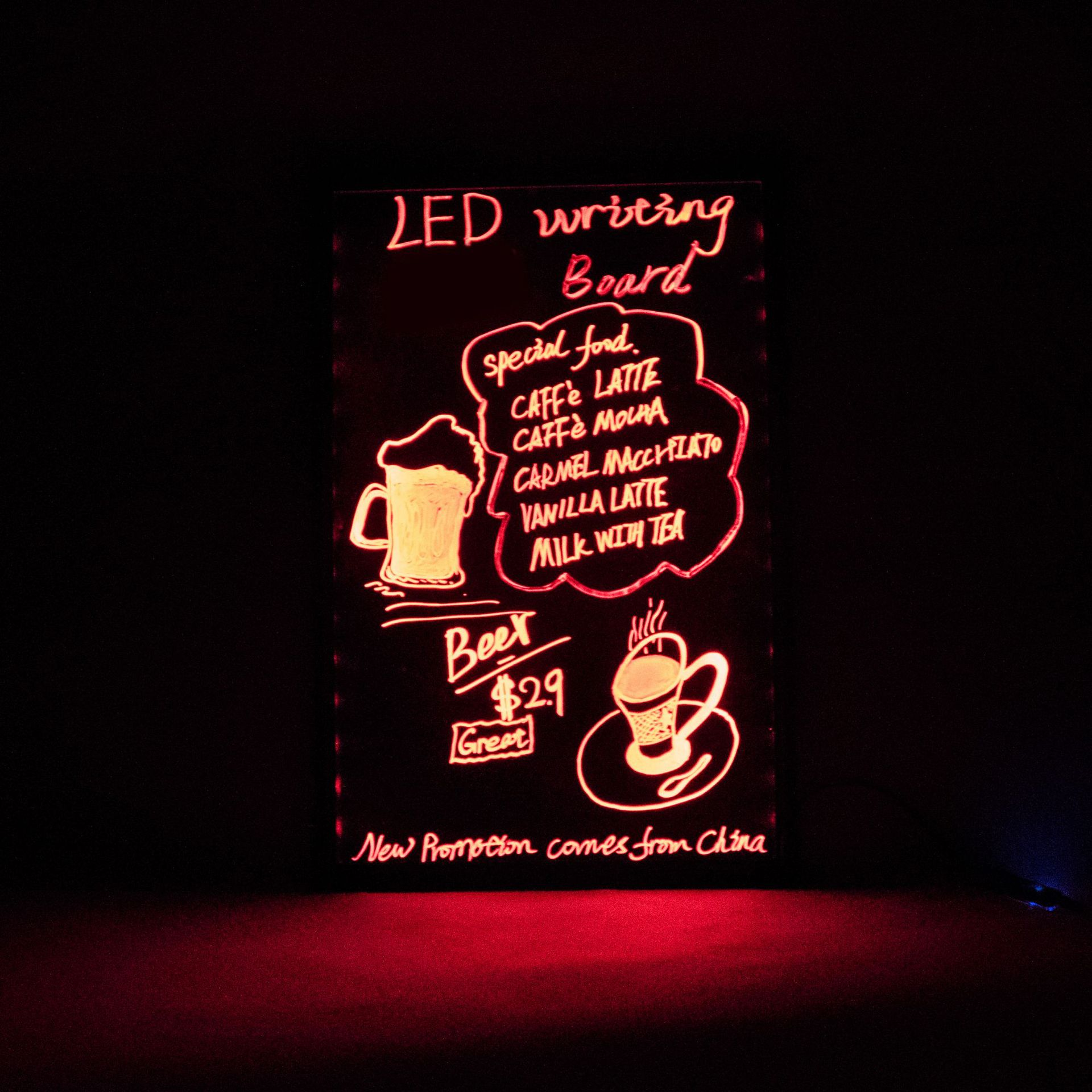 led电子荧光板60 80手写板广告牌荧光黑板支架式留言发光板展销板