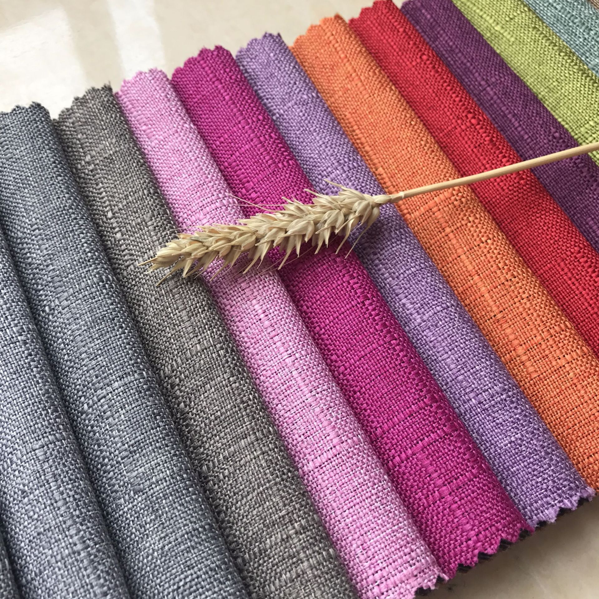 纯色竹节麻面料粗麻沙发布面料麻布沙发布料飘窗垫桌布抱枕软包