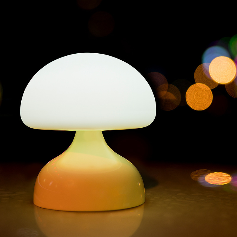批发居家蘑菇 触摸usb二档可调硅胶彩色led小夜灯创意led氛围灯