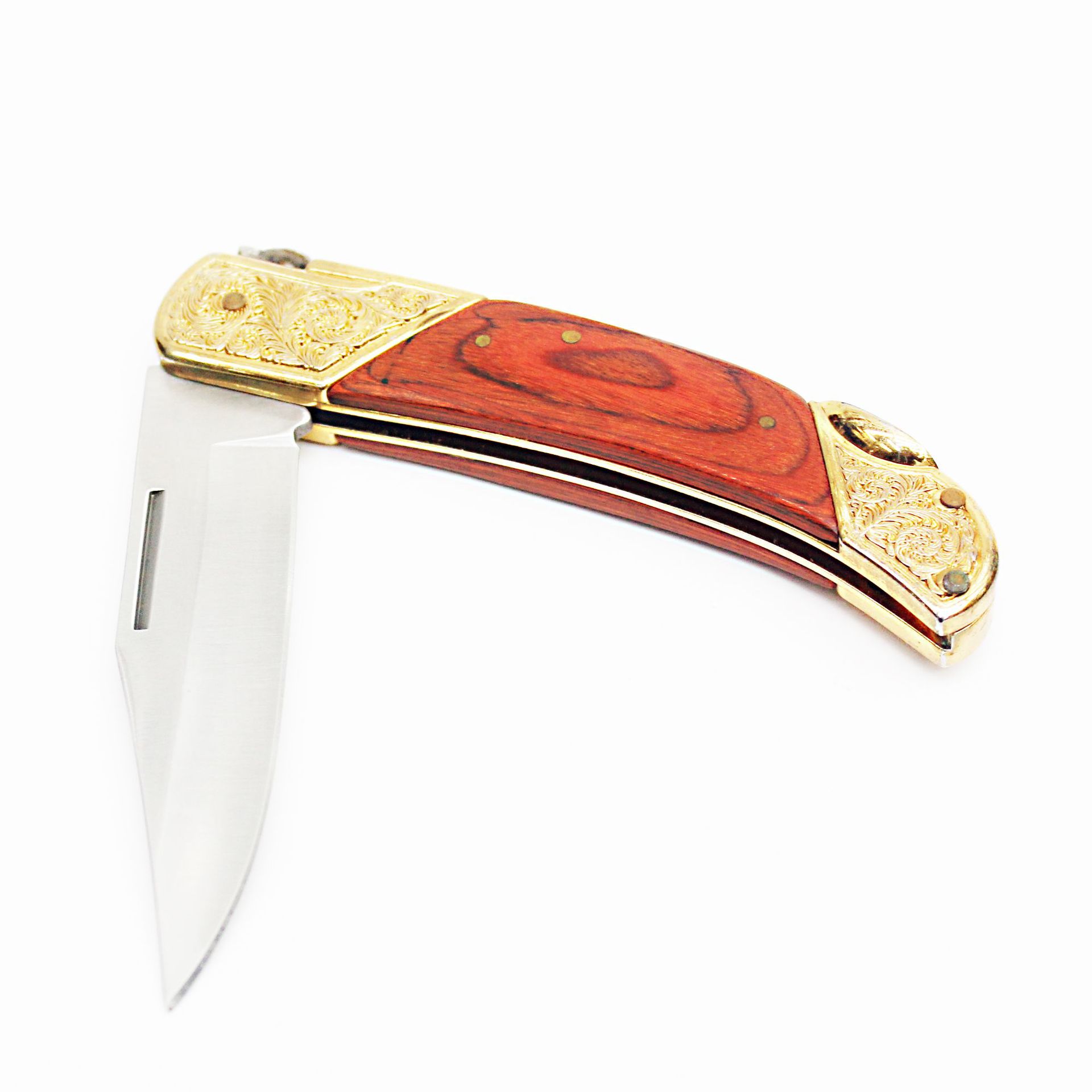 折叠小刀a buck knife 彩木柄折叠刀 压铸合金刀具 折叠口袋小刀