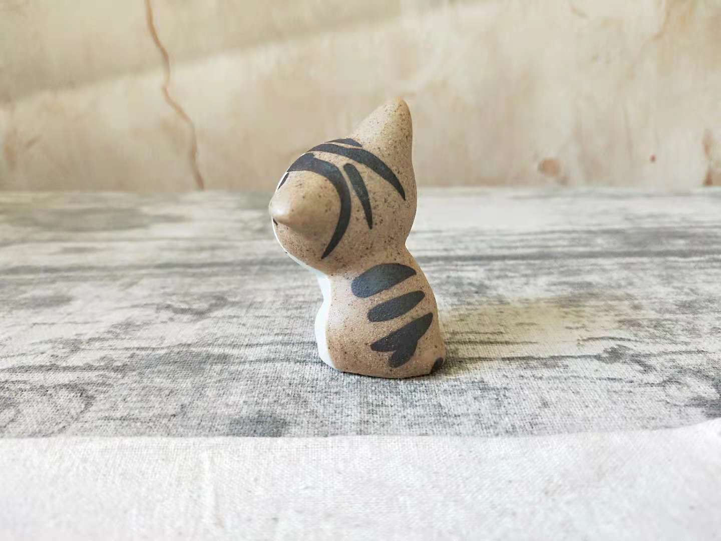 可爱创意陶泥小猫 陶瓷摆件小饰品手绘猫摆件一套8个景德镇