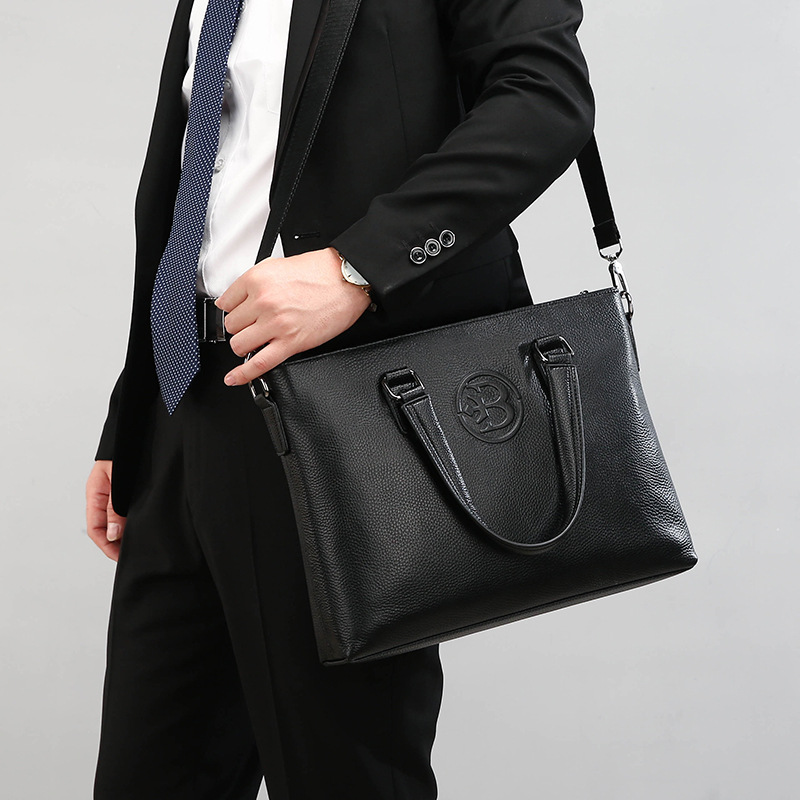 真皮男士手提包商务休闲韩版潮流大容量公文包男斜挎男包单肩包