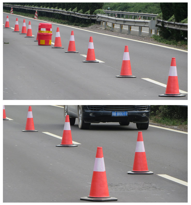 橡塑交通eva反光圆形防护路锥 禁止停车警示雪糕筒路障锥厂家批发