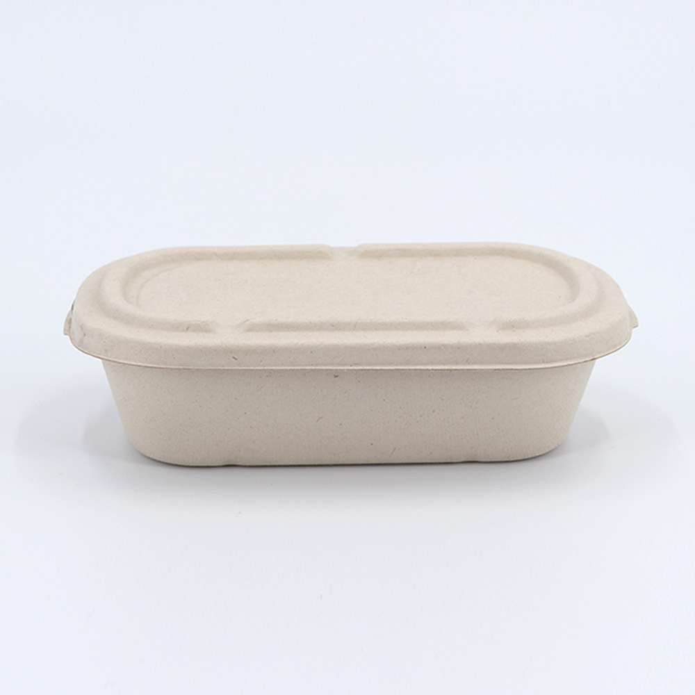 环保一次性纸浆可降解环保餐盒外卖便当盒沙拉餐盒竹浆餐盒