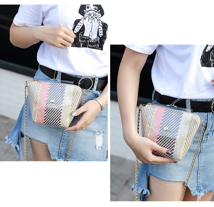 日韩时尚链条透明果冻包子母包编织纹贝壳包简约百搭手提单肩女包