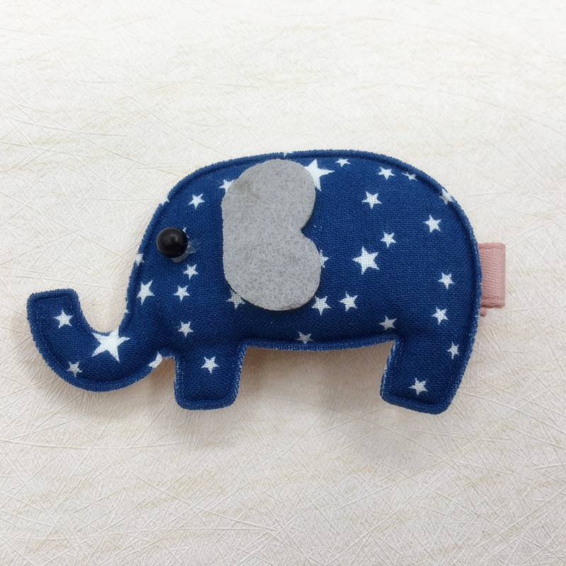 正儿瑾儿 碎花布可爱小象发夹 韩国儿童发饰公主头饰夹子边夹