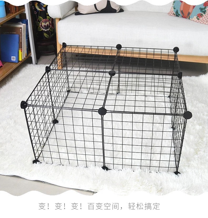 Lightweight Pet Iron Cage Multi-Functional Fence Assembly Super Load-Bearing Changeable Small Medium Dog/Cat Rabbit Fence