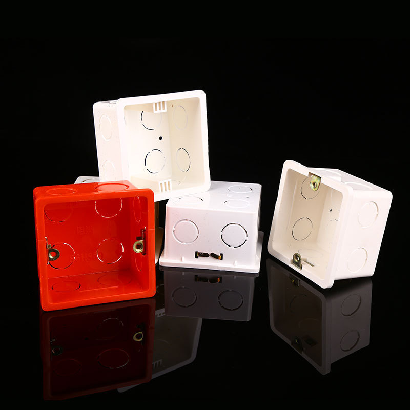 现货批发86型接线盒家装pvc塑料墙壁暗装开关底盒电工盒子配件