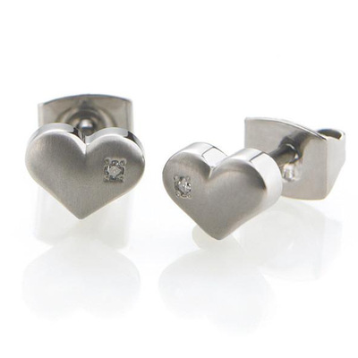 心形耳钉_纯钛爱心心形女气质韩国精致小百搭钛钢耳饰 - 阿里巴巴