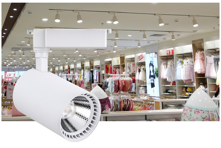 明装led轨道灯cob30w导轨灯商场超市吸顶式轨道射灯20w服装店射灯