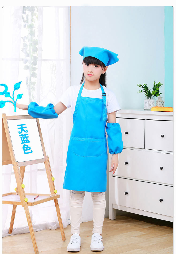 幼儿园小孩儿童围裙绘画画室美术罩衣定制印logo广告印字批发包邮