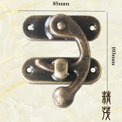 精茂-756盒扣锁钩木盒酒盒搭扣礼盒箱扣大号锁钩牛角锁扣85*103mm