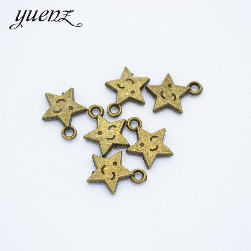 Yuenz Five-Pointed Star Alloy DIY Ornament Accessories Smiley Star Small Pendant Foreign Trade Hot Sale L326