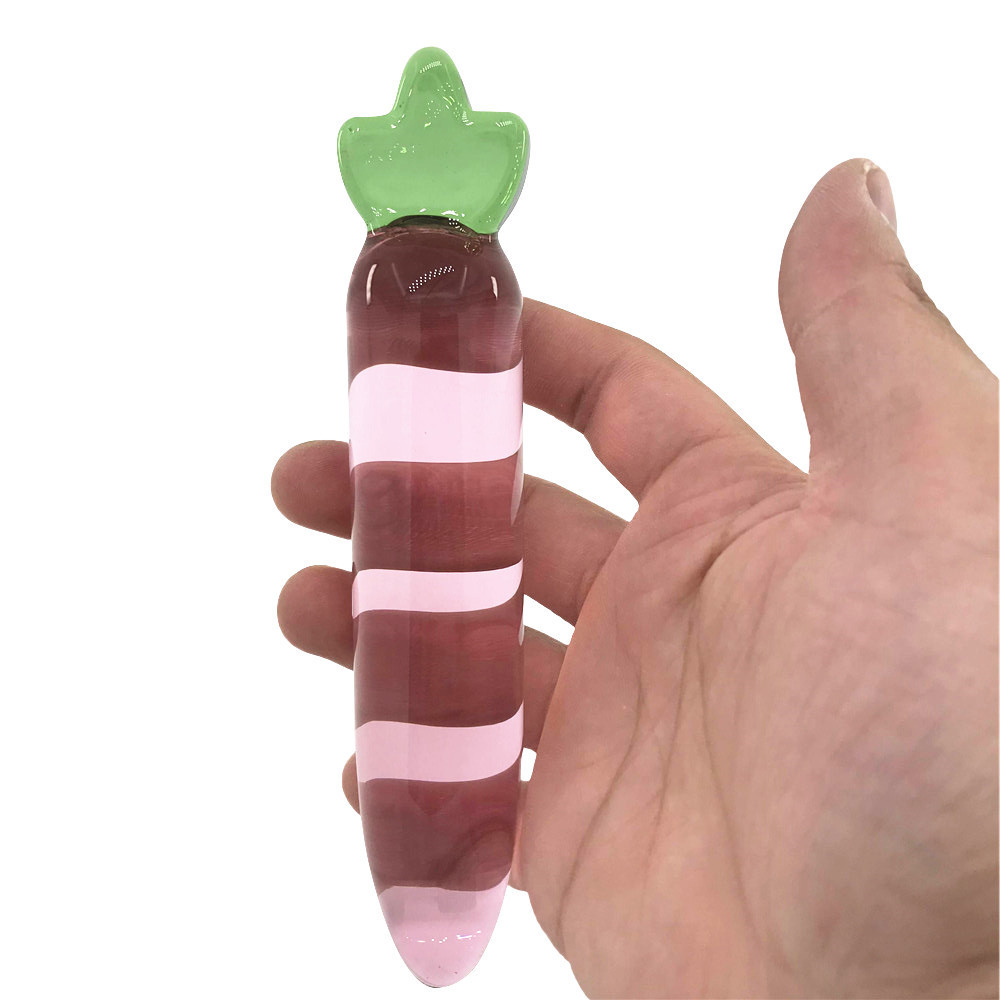 zcz粉萝卜玻璃水晶阳具冰火棒男女用前阴后庭g点自慰器成人用品