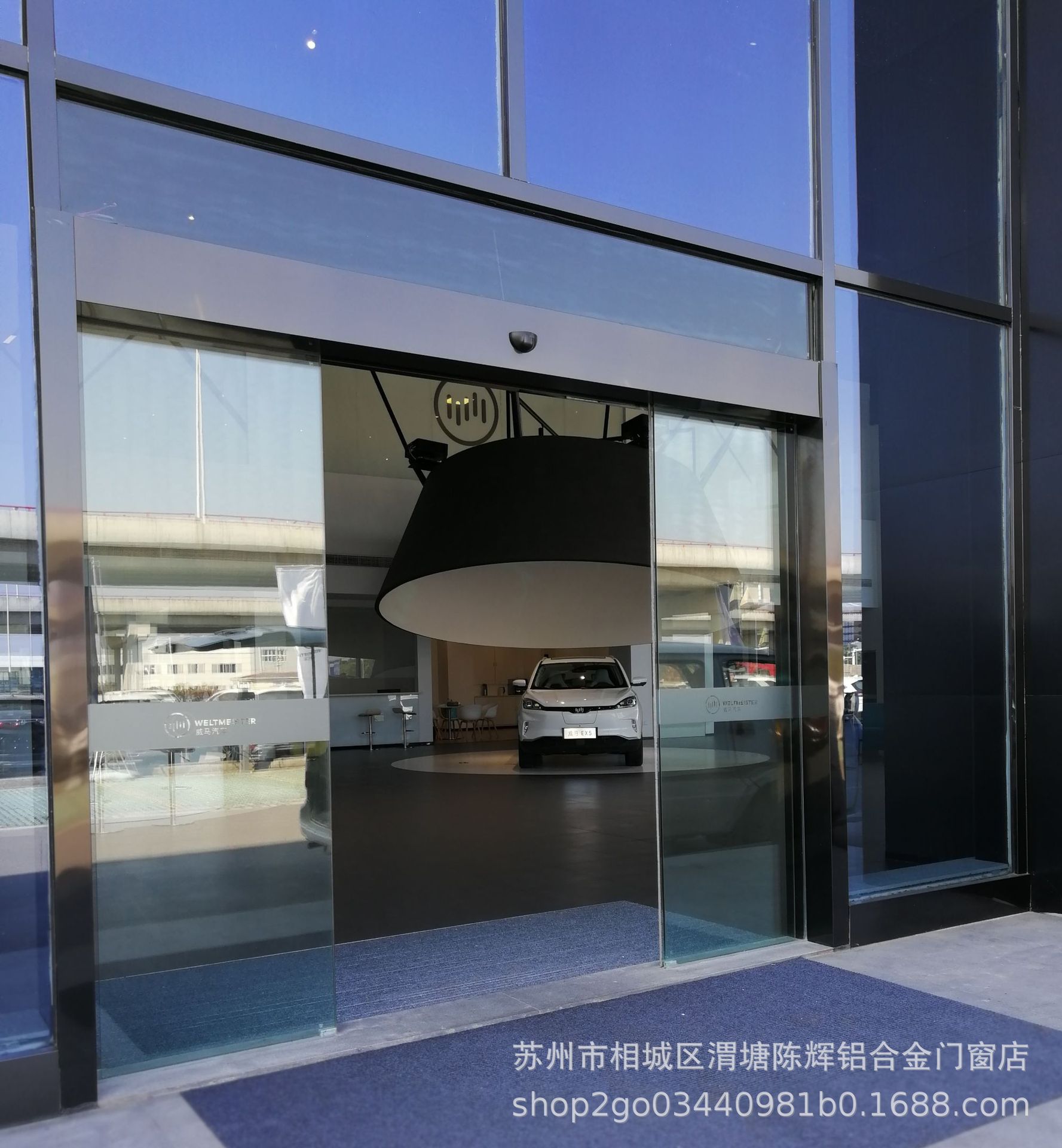 苏州无框玻璃感应门办公室钢化玻璃电动感应门平开刷卡遥控电动门