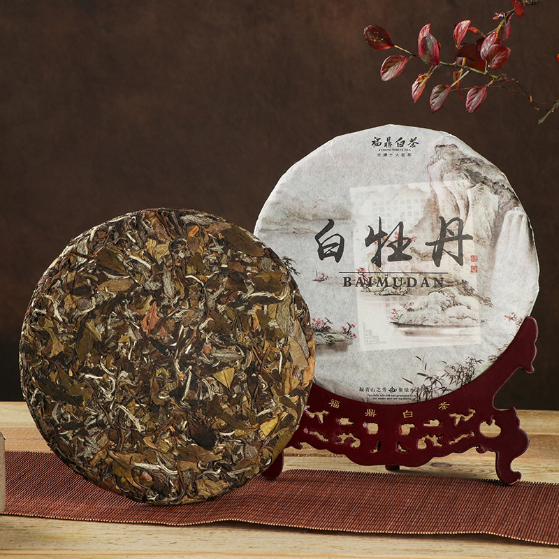 白牡丹 2016年福鼎白茶 白牡丹白茶饼陈年牡丹老白茶 350g