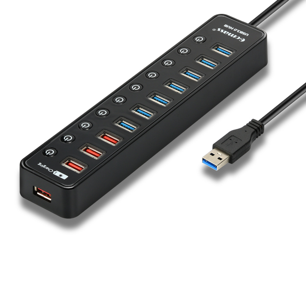 0分线器10口/11port 电脑扩展hub集线器带电源集线器