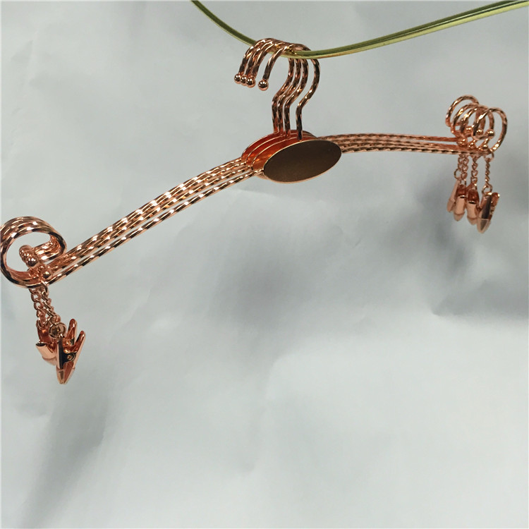 Electroplated Metal Underwear Hanger Rose Gold Iron Bra Hanger Metal Clip Underpants Clothes Hanger