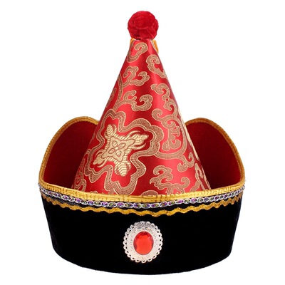男士蒙古族舞蹈头饰 少数民族服饰蒙古袍配饰帽子尖顶正宗王爷帽