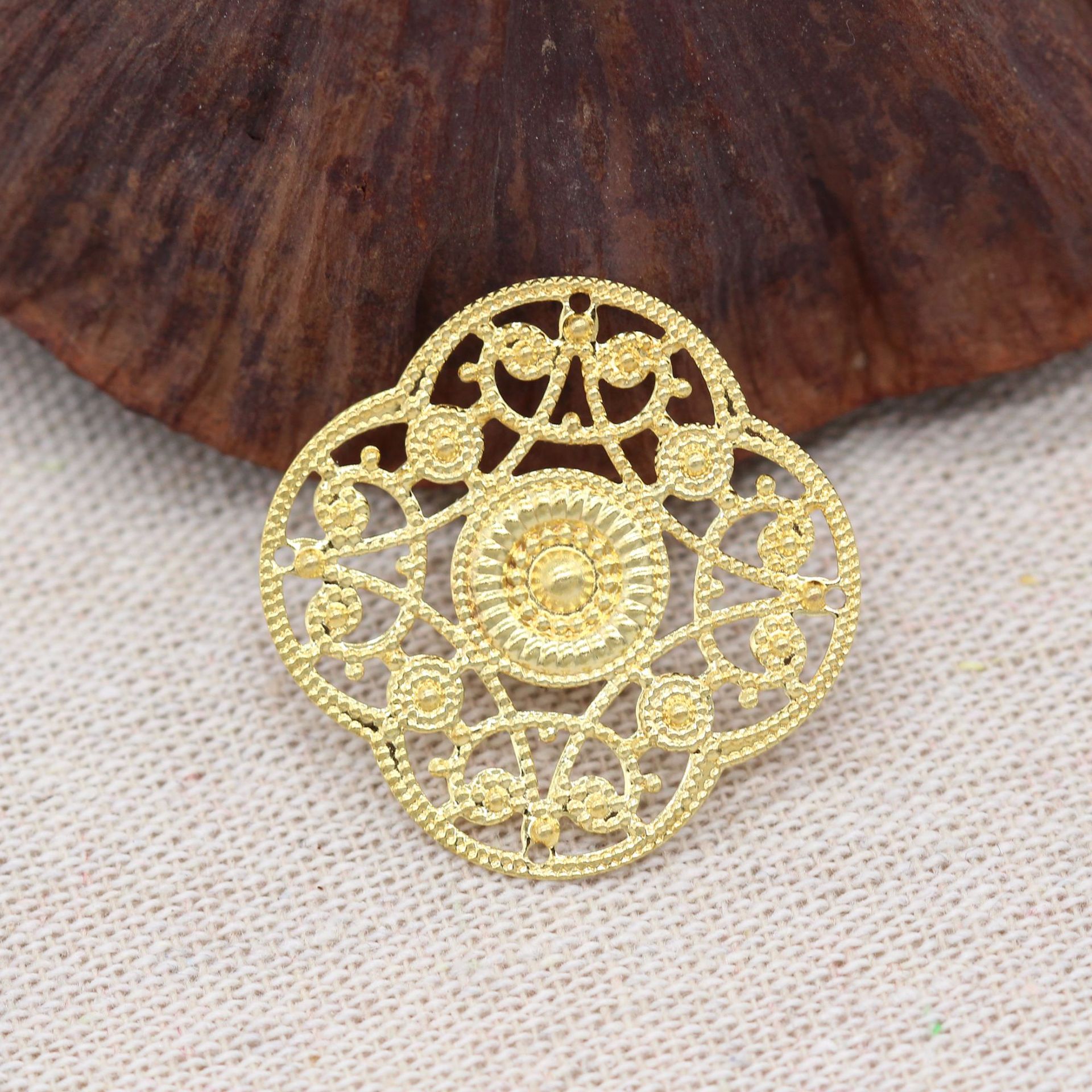 古风饰品配件纯铜镂空花片 中国风花枝铜片 手工材料古装头饰配件