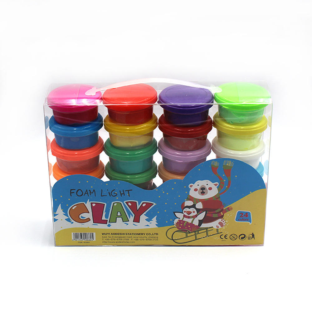 厂家直供超轻黏土24色儿童手工创意不粘手橡皮泥超轻粘土玩具