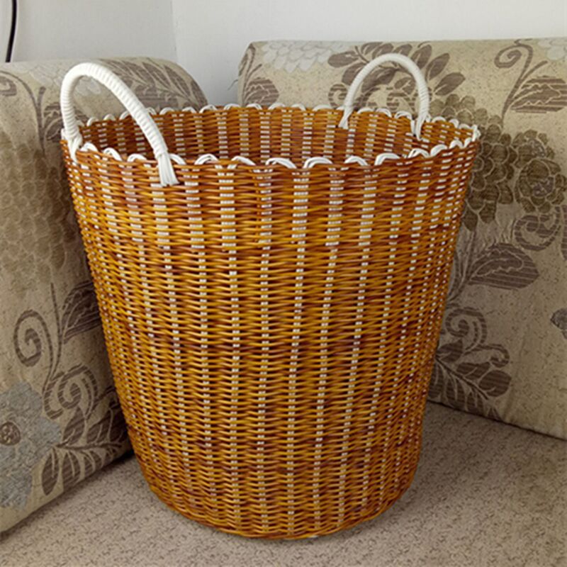 塑料仿藤编织洗衣框脏衣娄储物框脏衣篮家居收纳筐手提篮采摘篮子￥10